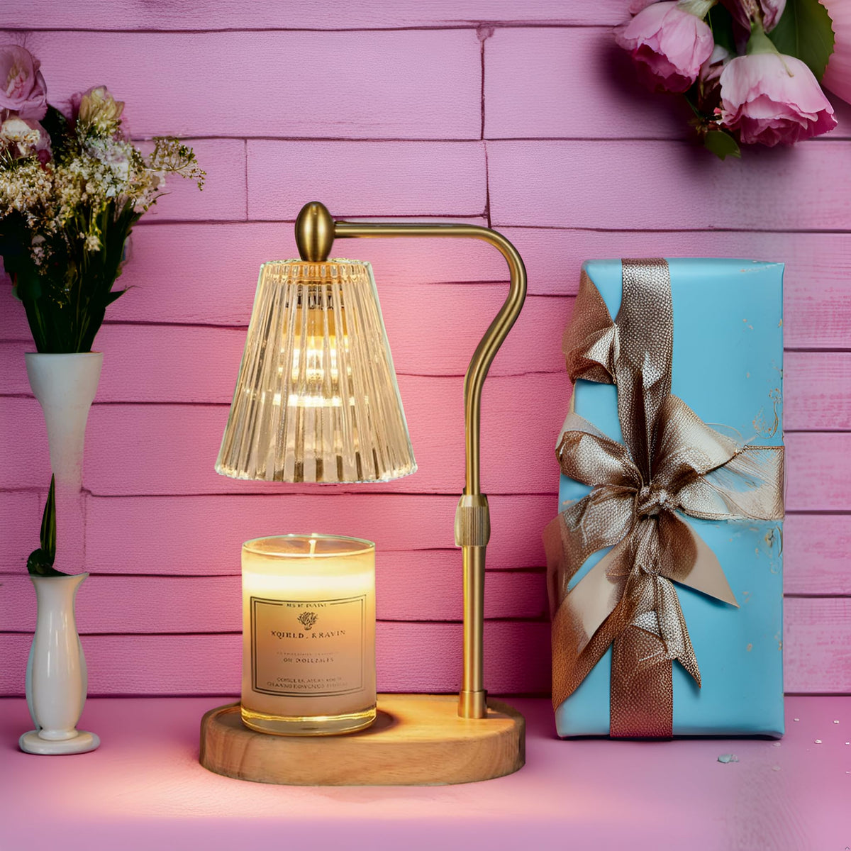 Candle Warmer Lamp with Timer and Dimmer Adjustable Height W38372