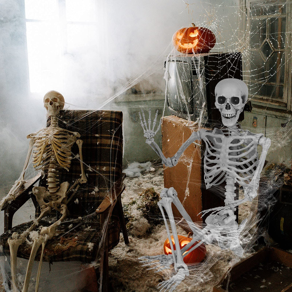 5.4 Ft Lighted Life Size Plastic Skeleton with Movable Joint Y2379