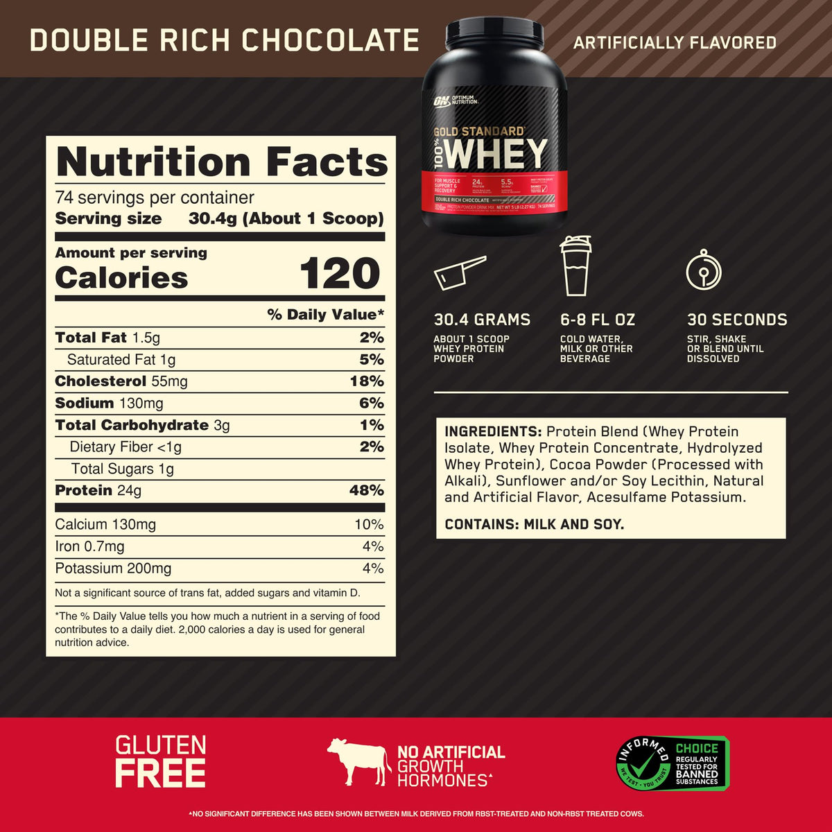 Double Rich Chocolate Whey Protein Powder with Unflavored Creatine Monohydrate S74808