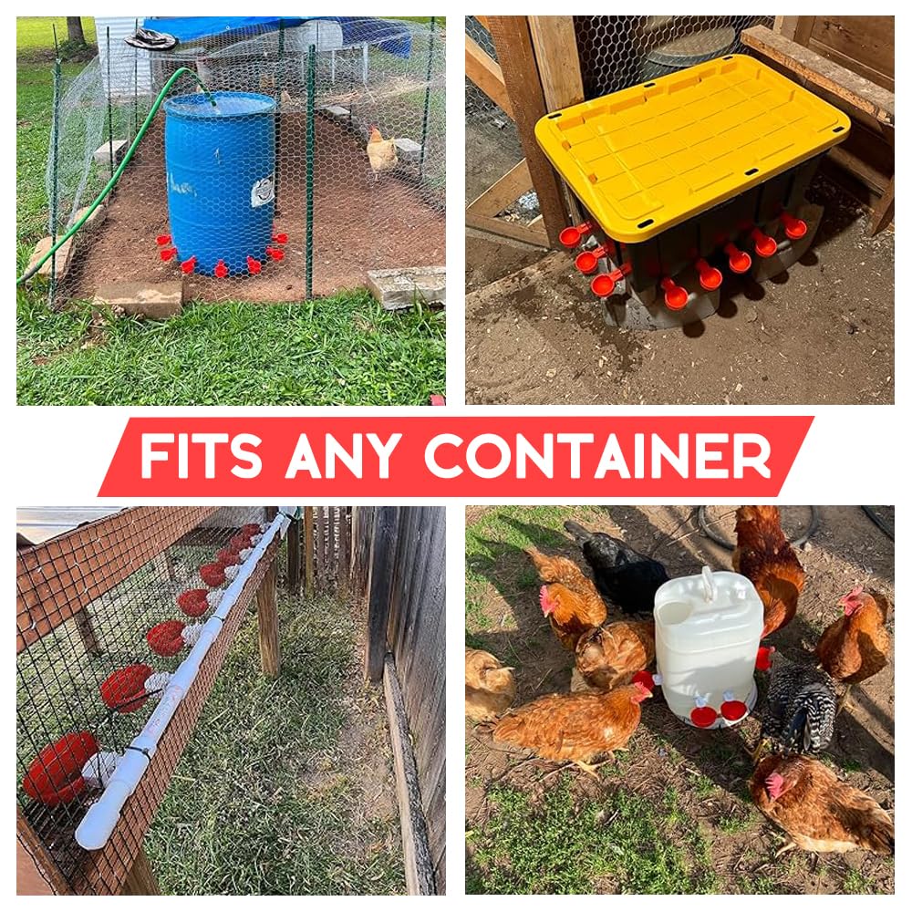 32 Pack Automatic Poultry Waterer Cups with Mounting Hole Opener M460339