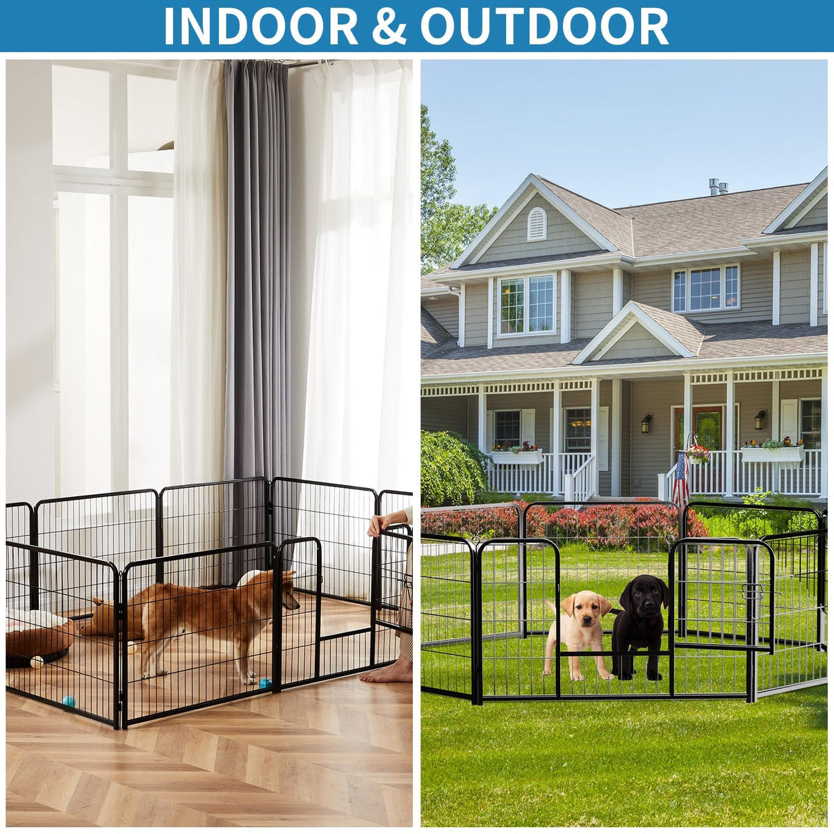 40 Inch 16 Panels Metal Dog Playpen A32133