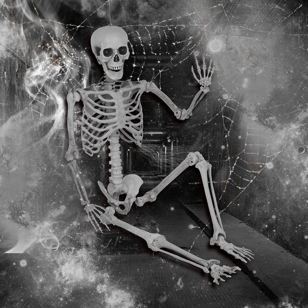 5.4 Ft Lighted Life Size Plastic Skeleton with Movable Joint Y2379
