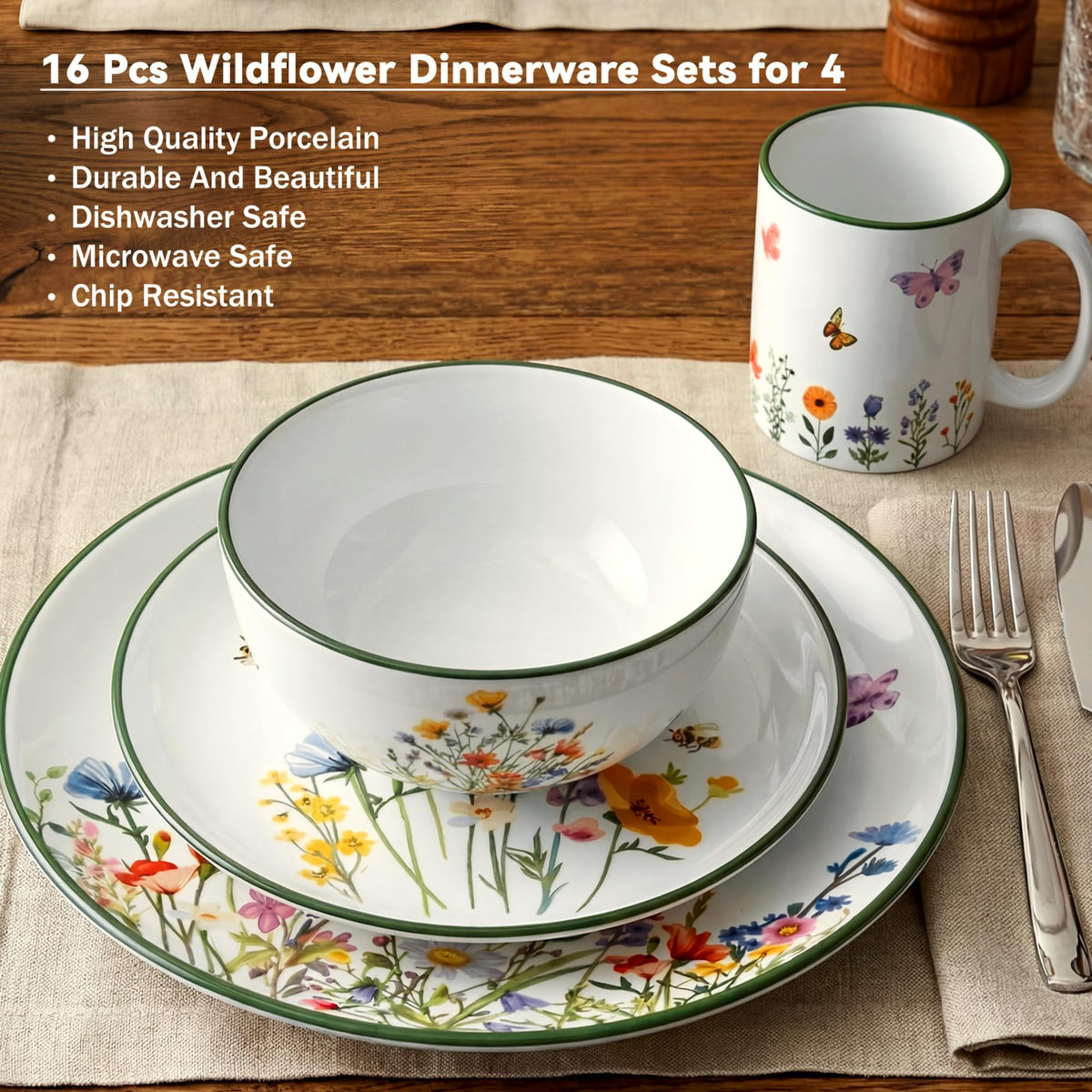 16 Pcs Ceramic Dinnerware Set W297601