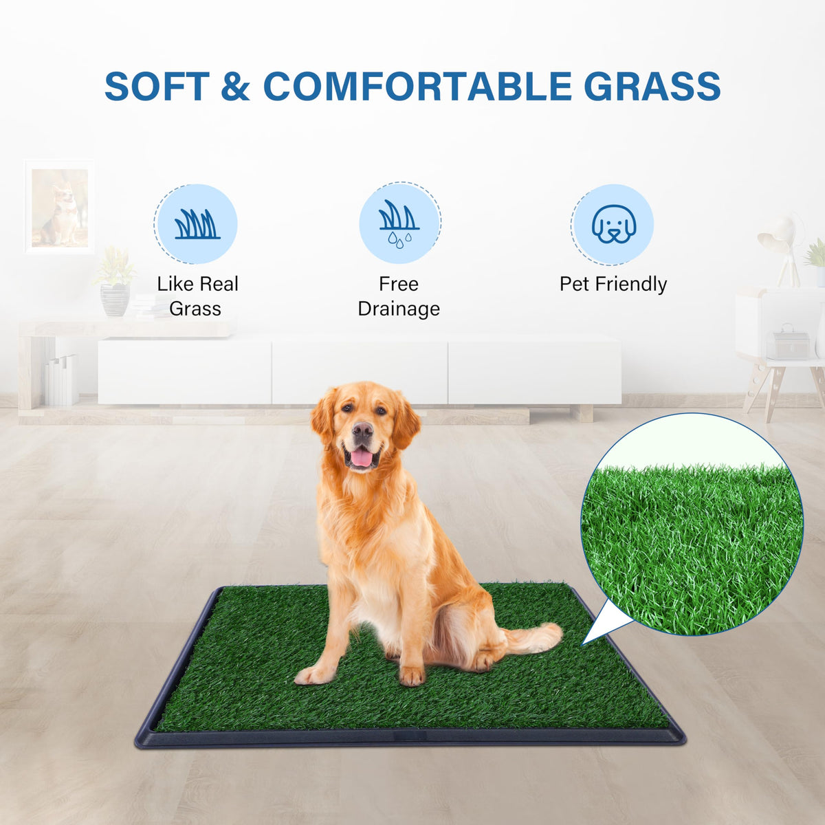 Artificial Dog Grass Pad with Tray 16x20 inches T470