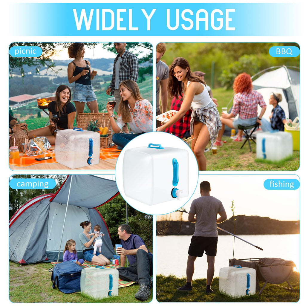 5 Pcs 5.3 Gallon Collapsible Water Container with Spigot M93145