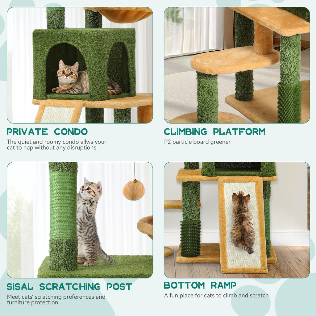 Tall Cat Tree Tower with Leaves X934