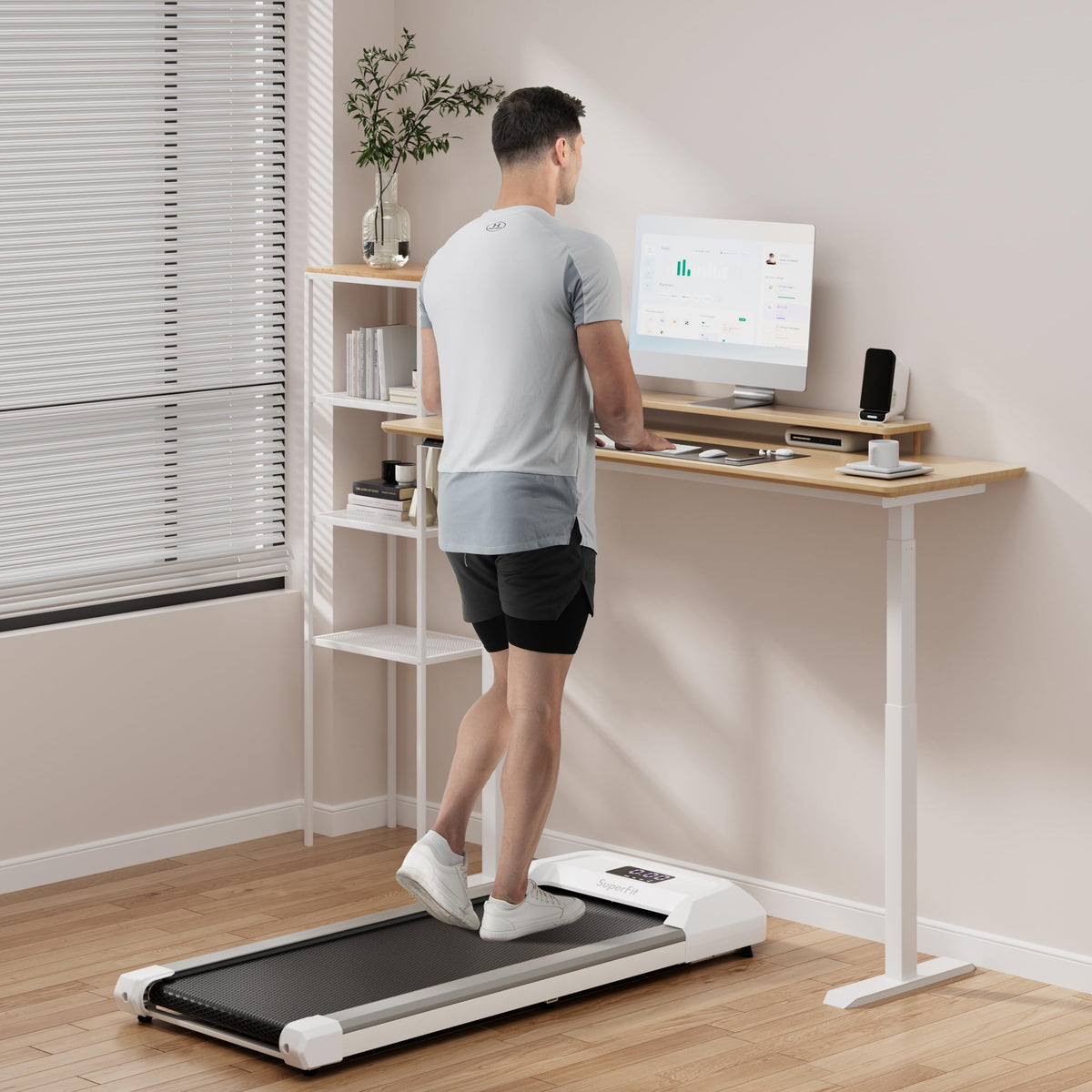 2.25HP Under Desk Treadmill with LED Display and Remote Control R55678