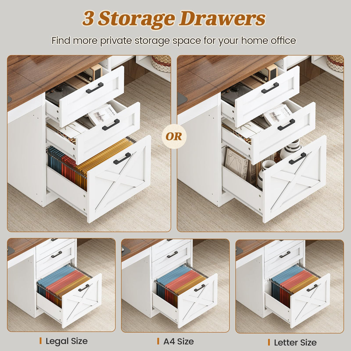 96.5" 2 Person Computer Desk with Storage Drawers Q745