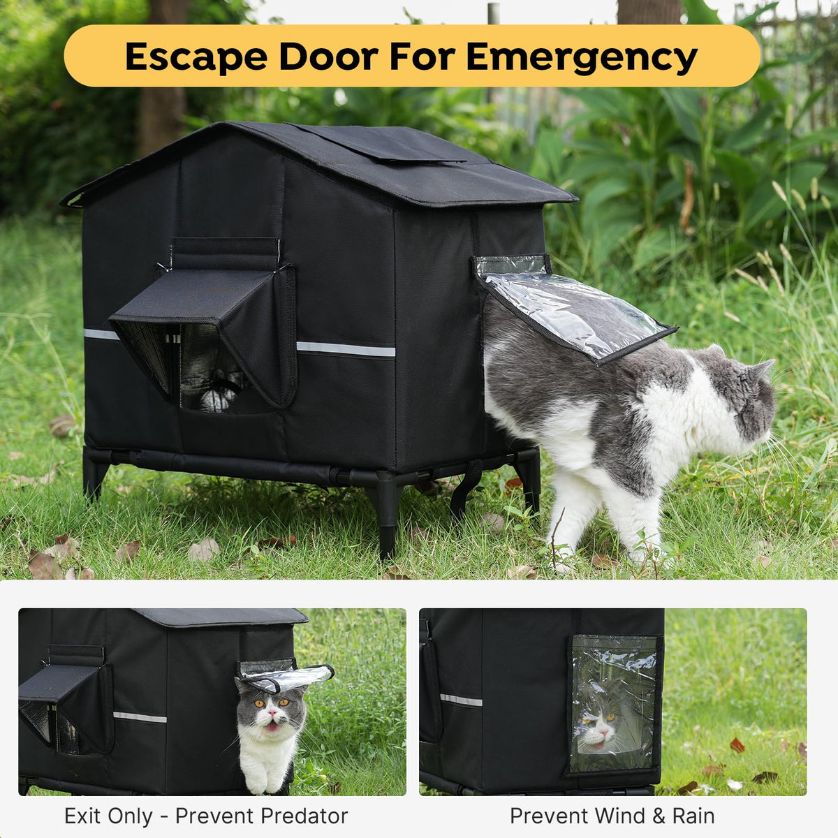Weatherproof Elevated Insulated Outdoor Cat House T1585