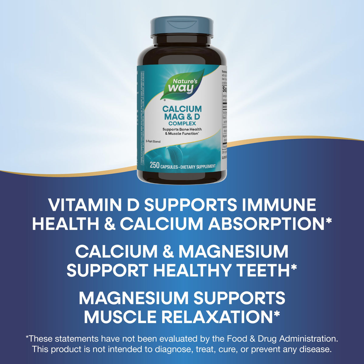 Calcium Magnesium & Vitamin D3 250 Capsules 2 Pack M2547
