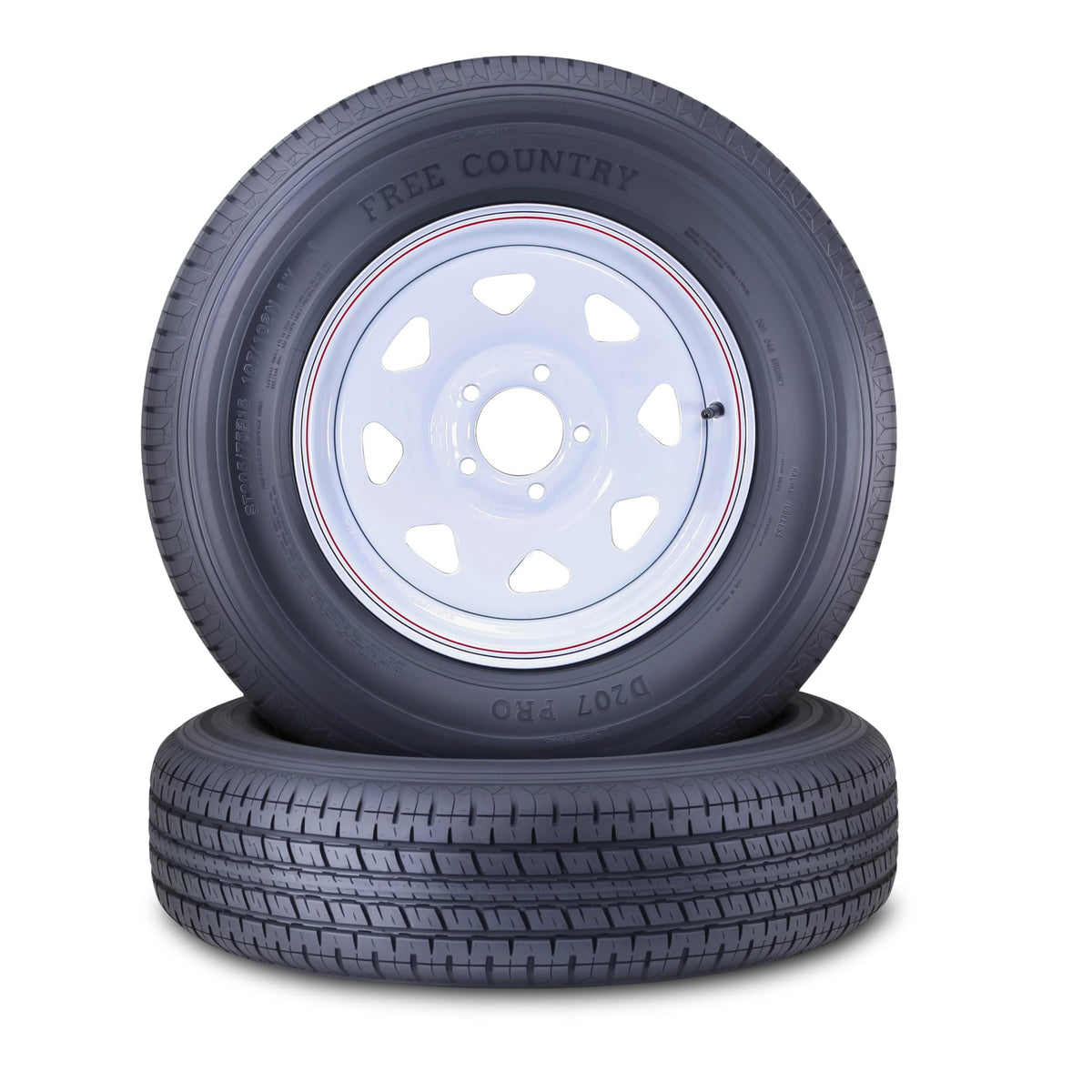 Trailer Tire Wheel ST205/75R15 8PR 5X4.5 White Spoke Pk2 F365