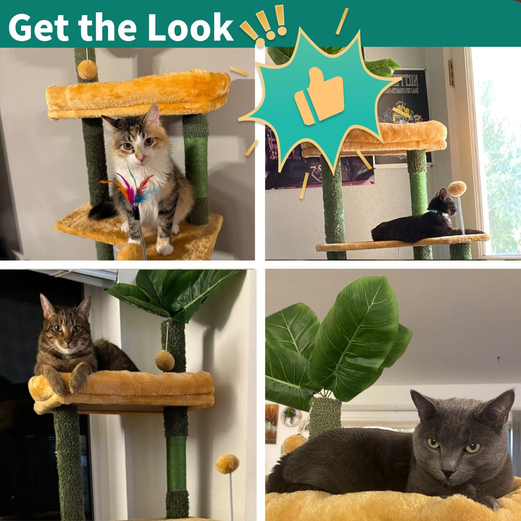 Tall Cat Tree Tower with Leaves X934