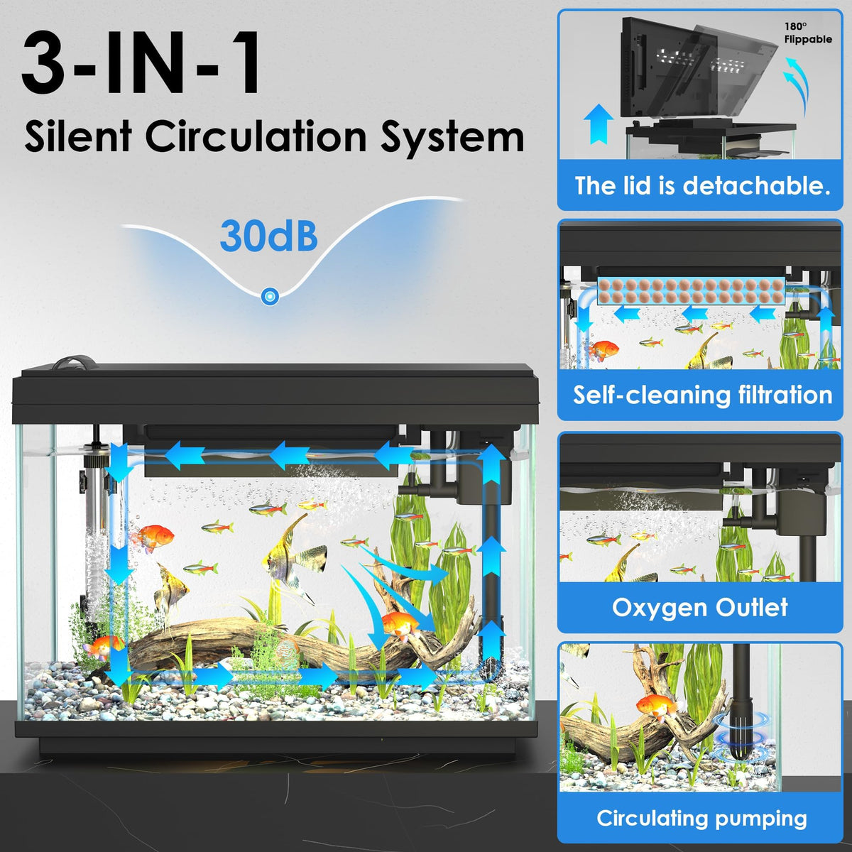 5.8 Gallon App-Controlled Self-Cleaning Fish Tank I83949