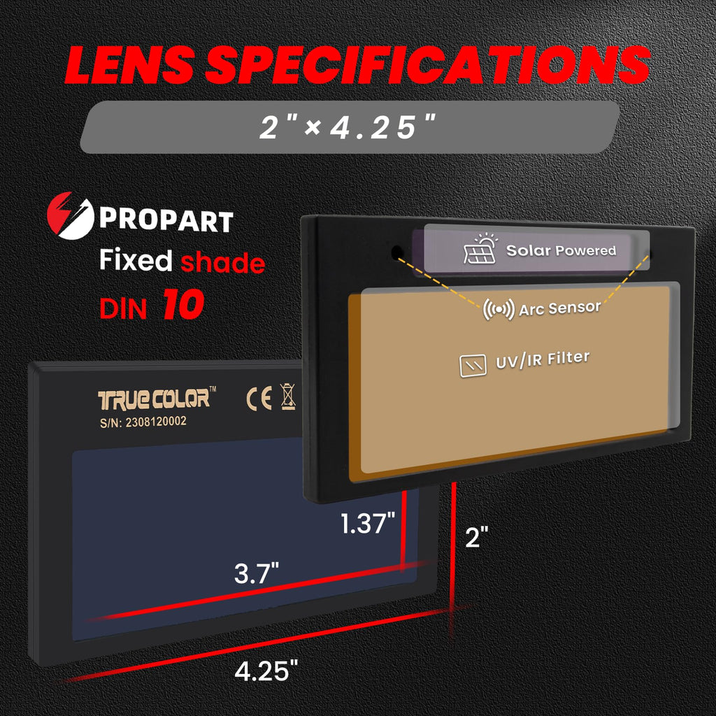 2×4 1/4 Auto Darkening Welding Lens J151366