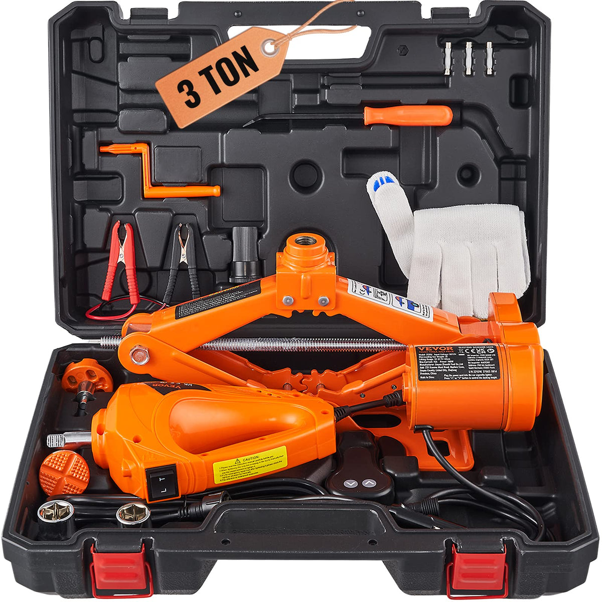 12V Electric Scissor Car Jack 3 Tons with Impact Wrench K269