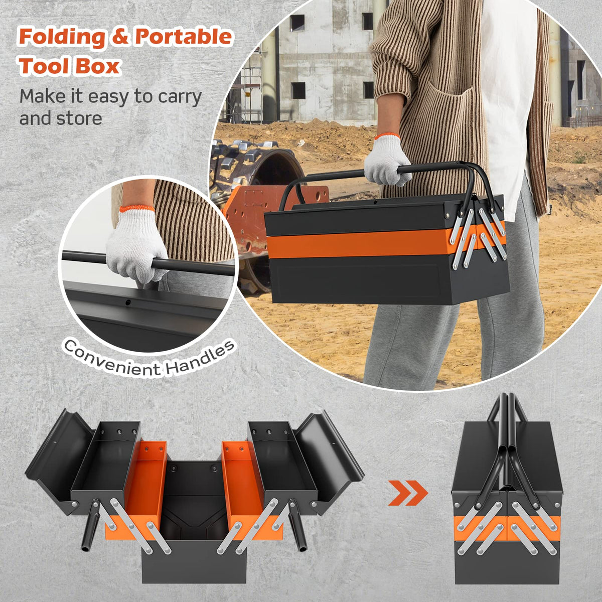 22-Inch 3-Layer 5-Tray Metal Tool Box N633549