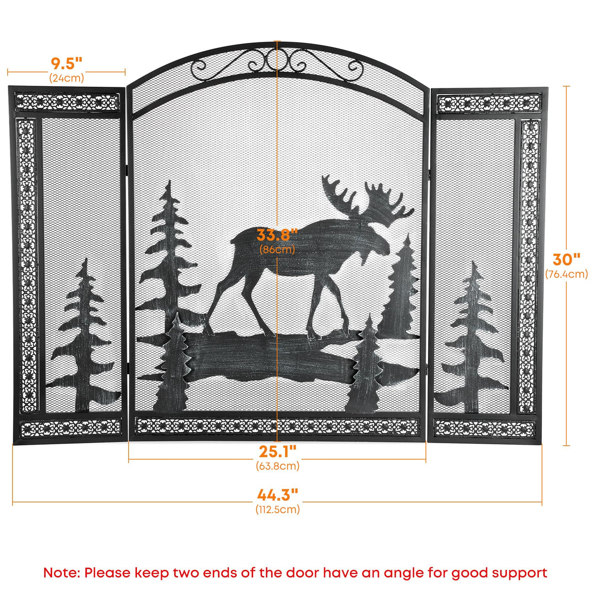 3 Panel Fireplace Screen with Guard Grate O302218