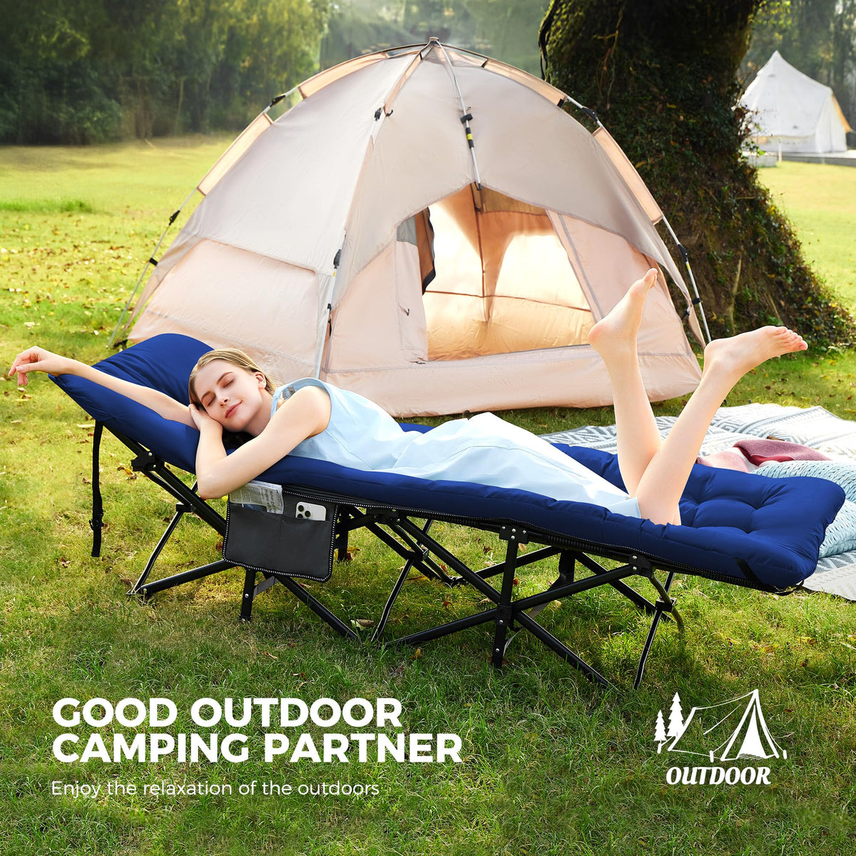 Folding Camping Cot with Mattress L12523
