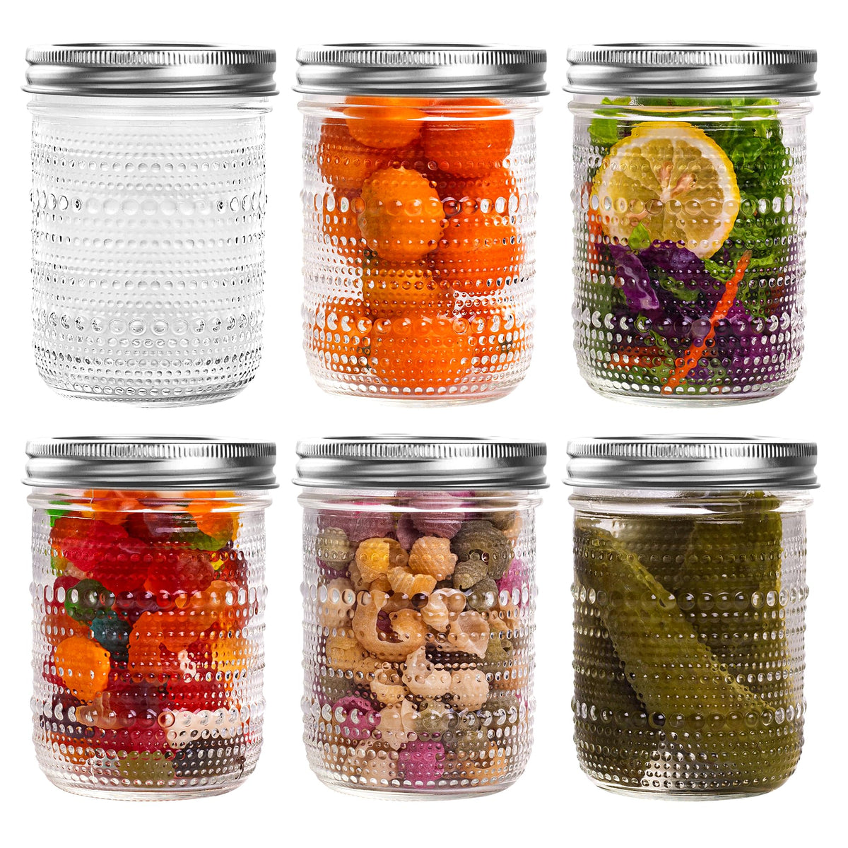 16 Oz Wide Mouth Glass Mason Jars 6 Packs O759