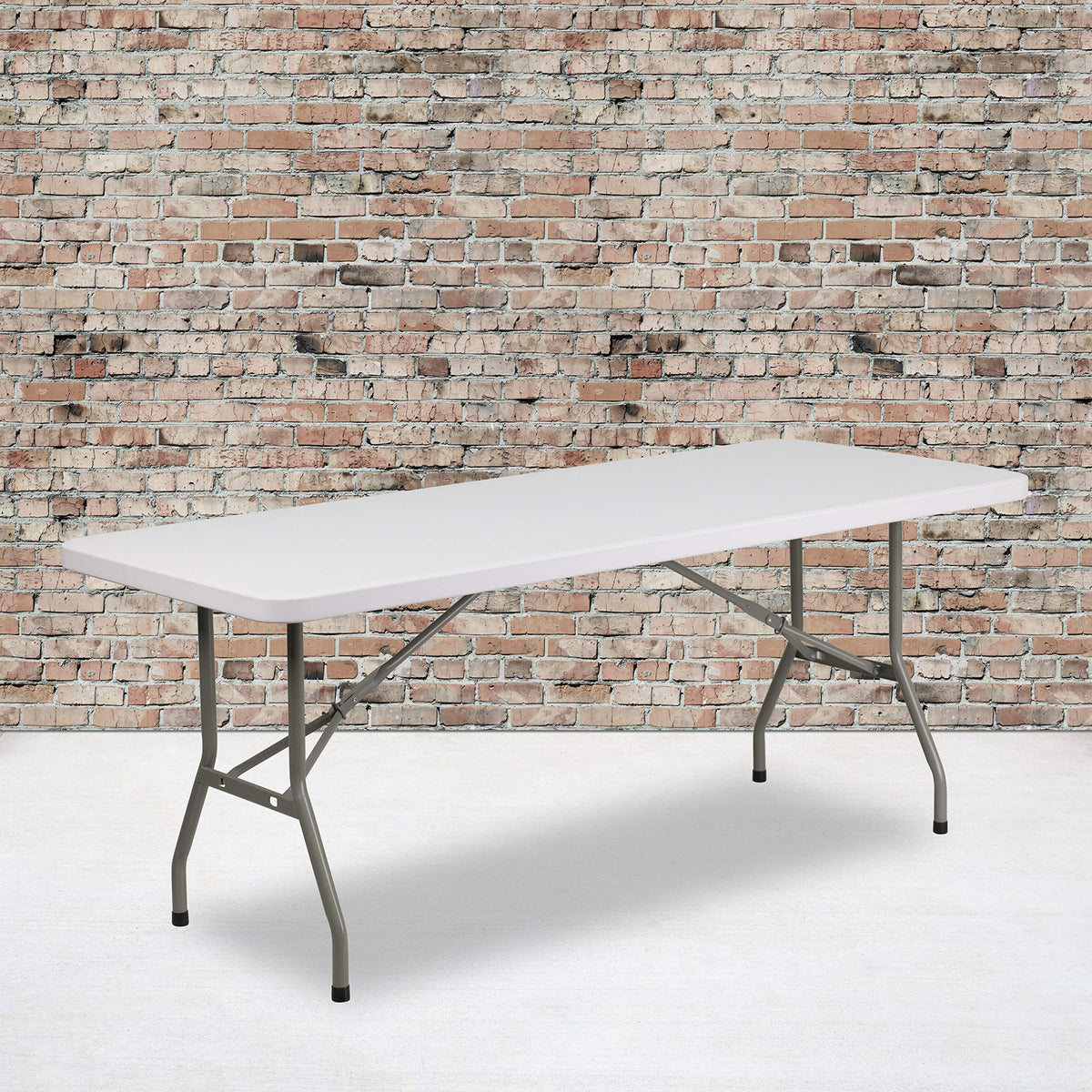 6-Foot Granite White Plastic Folding Table B966